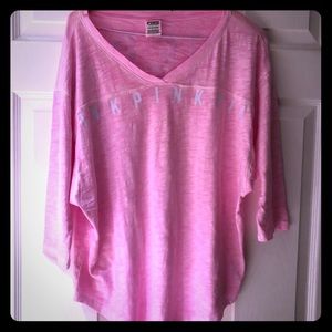 Pink Three Quarter Sleeve Tunic Sz Small